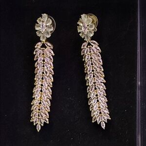 Elegant Gold and Silver Leaf Drop Earrings